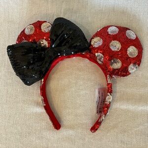Disney Parks Minnie Mouse Sequin Polka Dot Ears Headband